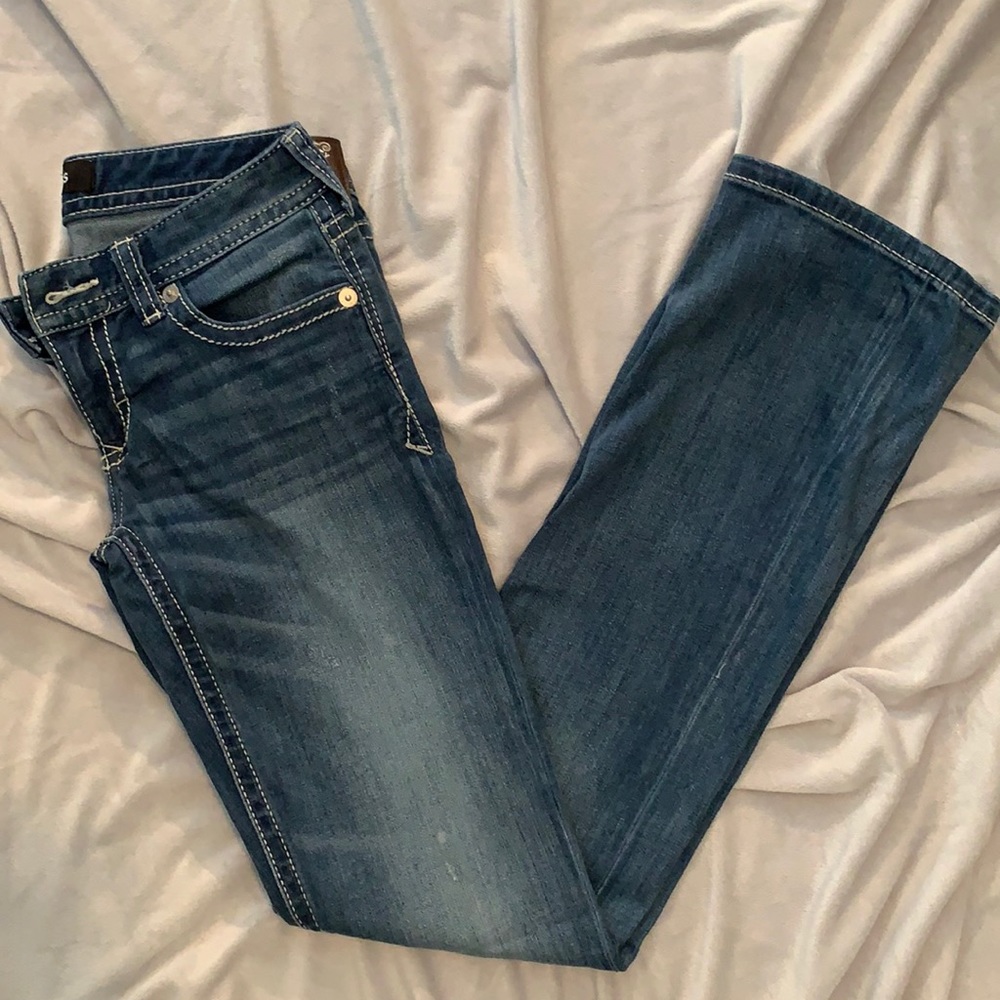 Express Barely Boot Low Rise Jeans